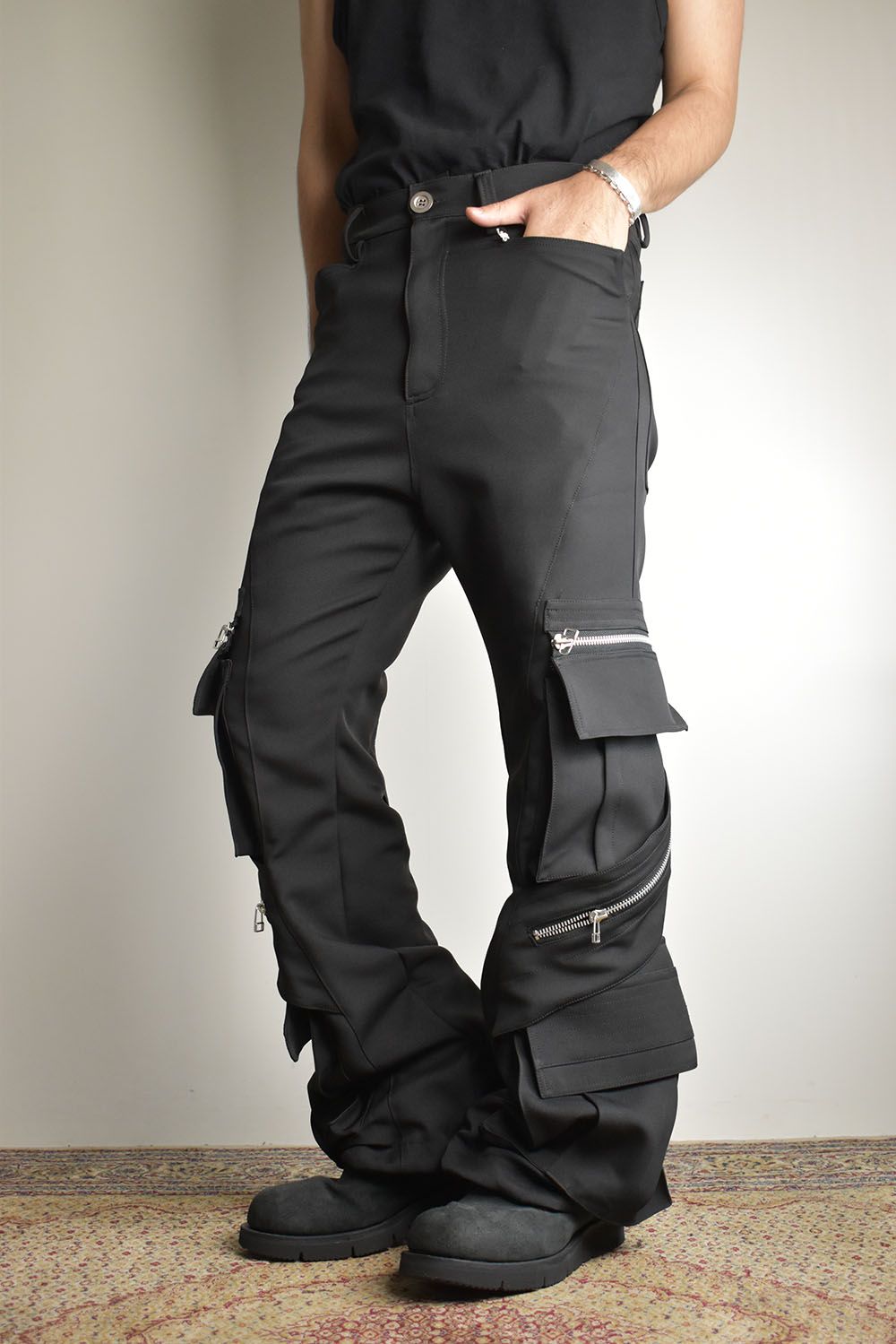 Cargo Flare Baggy Pants"Black" / カーゴフレアバギーパンツ"ブラック"