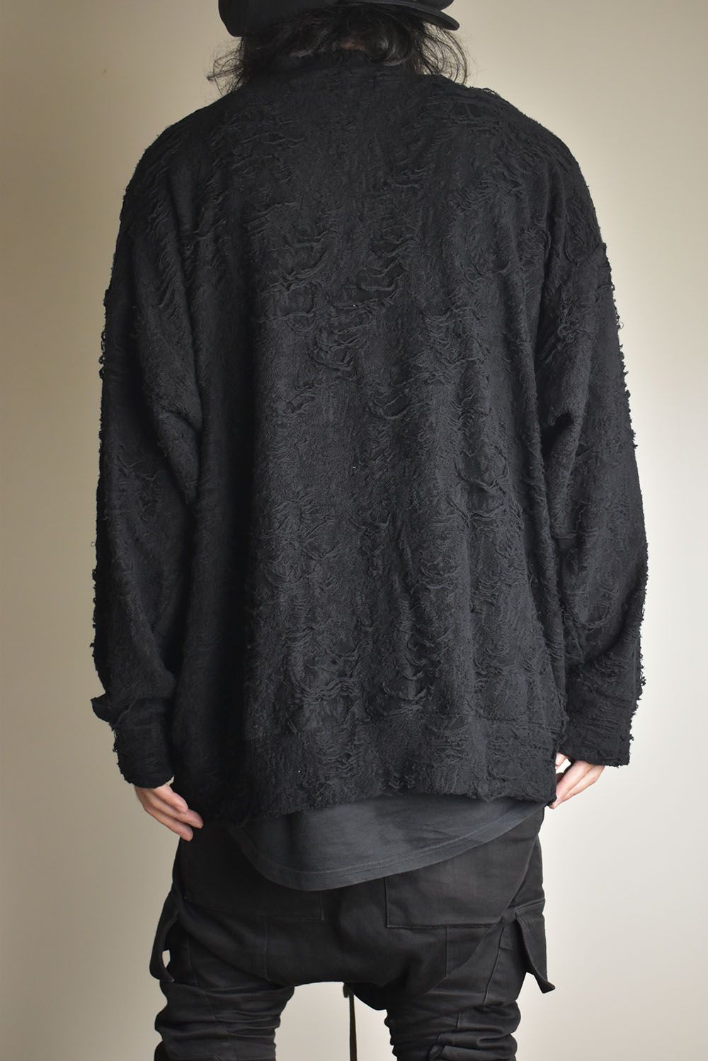 Damage Pile Jumbo Cardigan"Black" / ダメージパイル ジャンボカーディガン"ブラック"