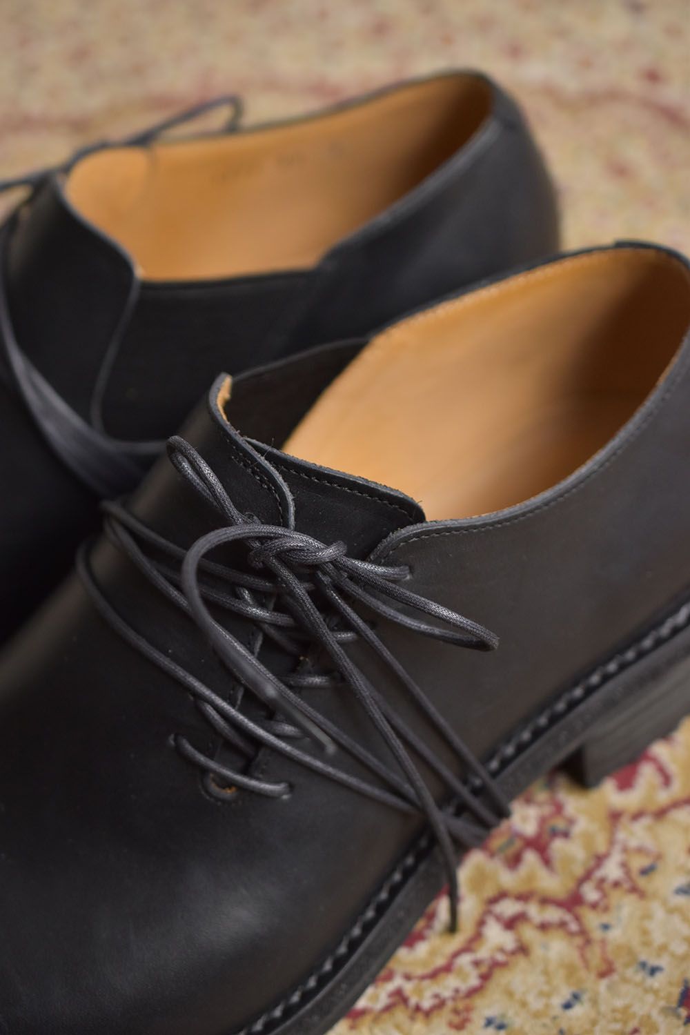 Diagonal Lace up Derby Shoes"Black"/斜めレースアップ ダービーシューズ"ブラック"