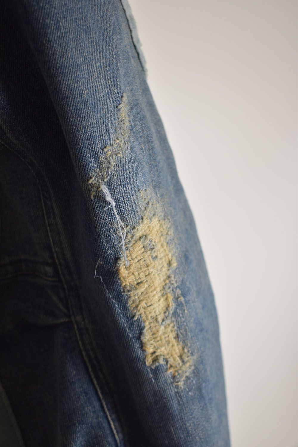 Product Finish Stretch Denim Wide Cropped Pants"Indigo" / 製品加工ストレッチデニムワイドクロップドパンツ"インディゴ"