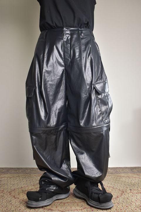 Fake Fake Leather Detachable Cargo Pants"Black"/フェイクフェイクレザーデタッチャブルカーゴパンツ"ブラック"