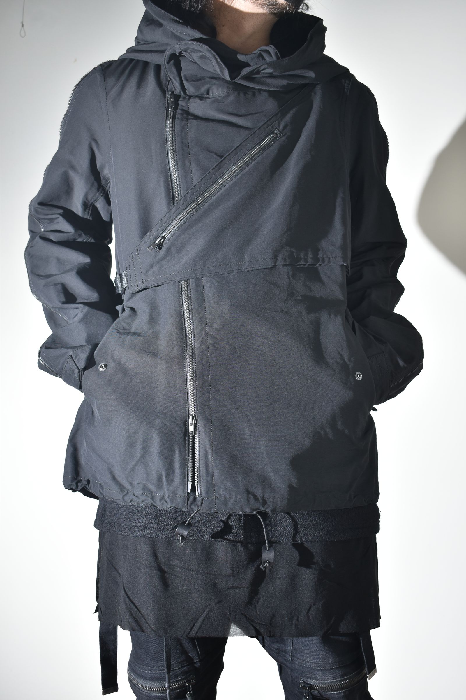 Multi Zip Short Mods Coat"Black" / マルチジップショートモッズコート"ブラック"
