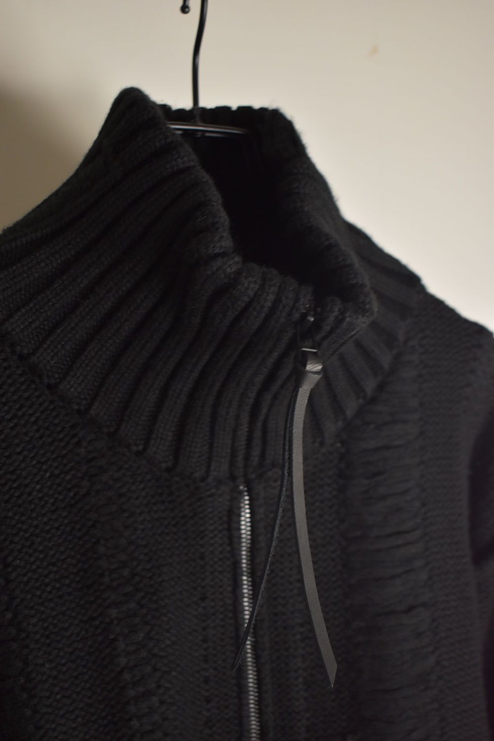 Damage Stripe Knit Cropped Jacket "Black" / ダメージストライプニットクロップドジャケット"ブラック"