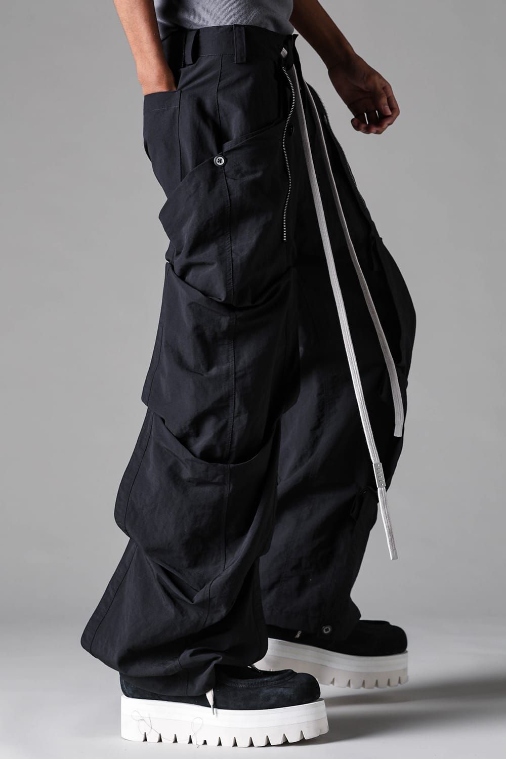 《2027SS先行予約》Rayon Nylon Side Layered Pants"Black / Grey / L.Khaki" /レーヨンナイロンサイドレイヤードパンツ"ブラック/グレー/ライトカーキ"