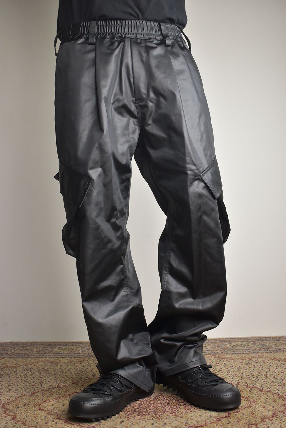 Heavy Satin Cargo Pants"Black" / ヘビーサテンカーゴパンツ"ブラック"