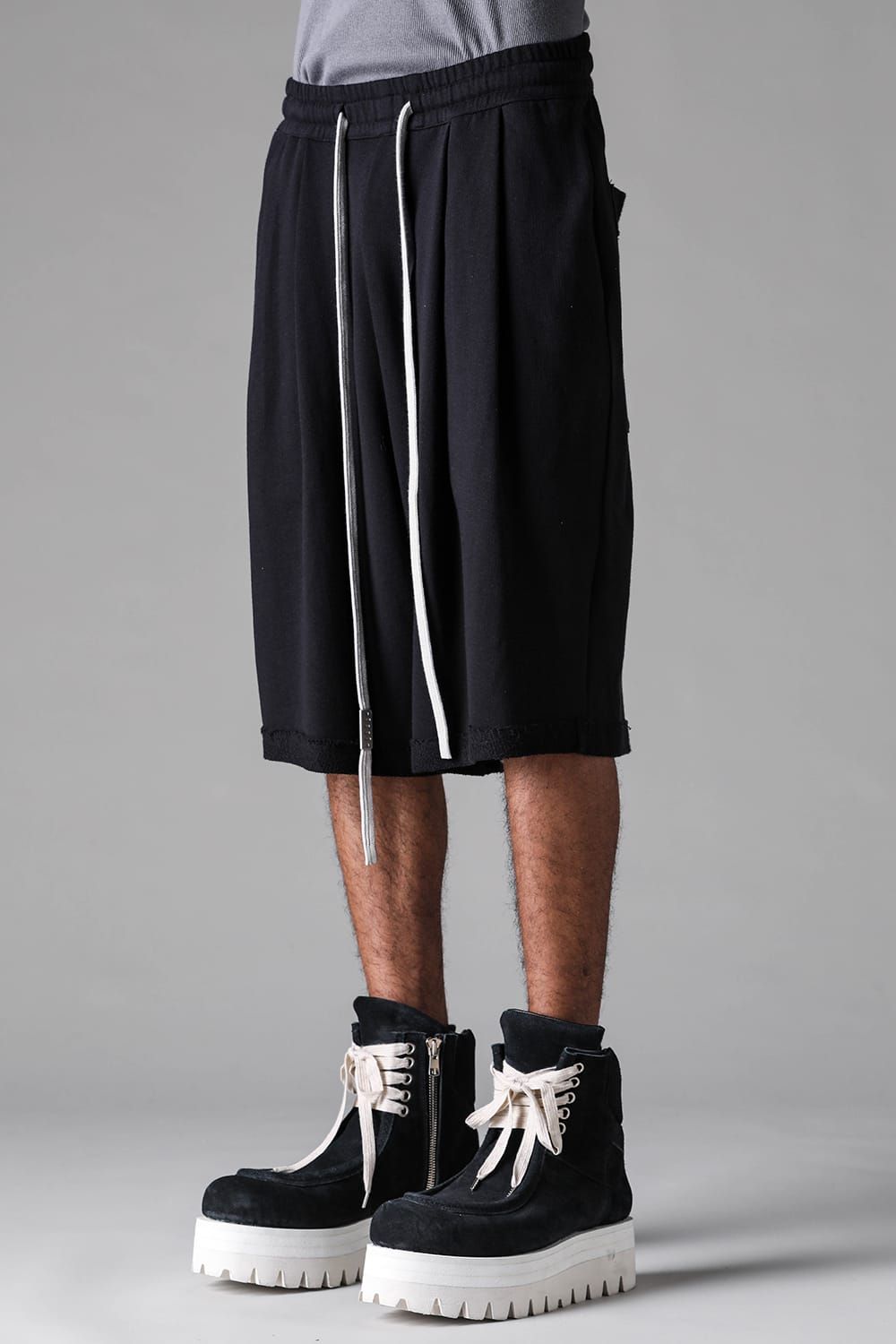 《2027SS先行予約》Lightweight French Terry Wide Shorts"Black" / ミニ裏毛ワイドショーツ"ブラック"