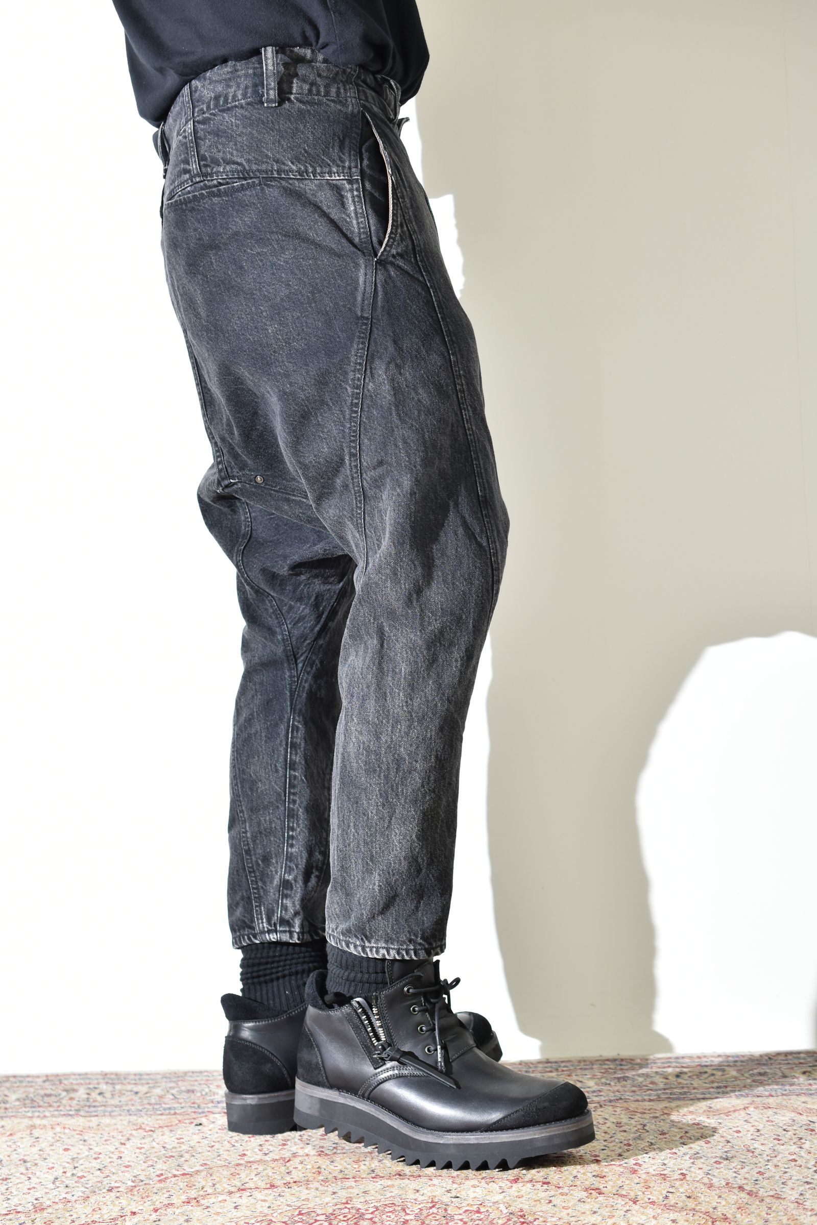 Sarrouel Denim Pants "Mist Bleach Black" / サルエルデニムパンツ "ミストブリーチブラック"