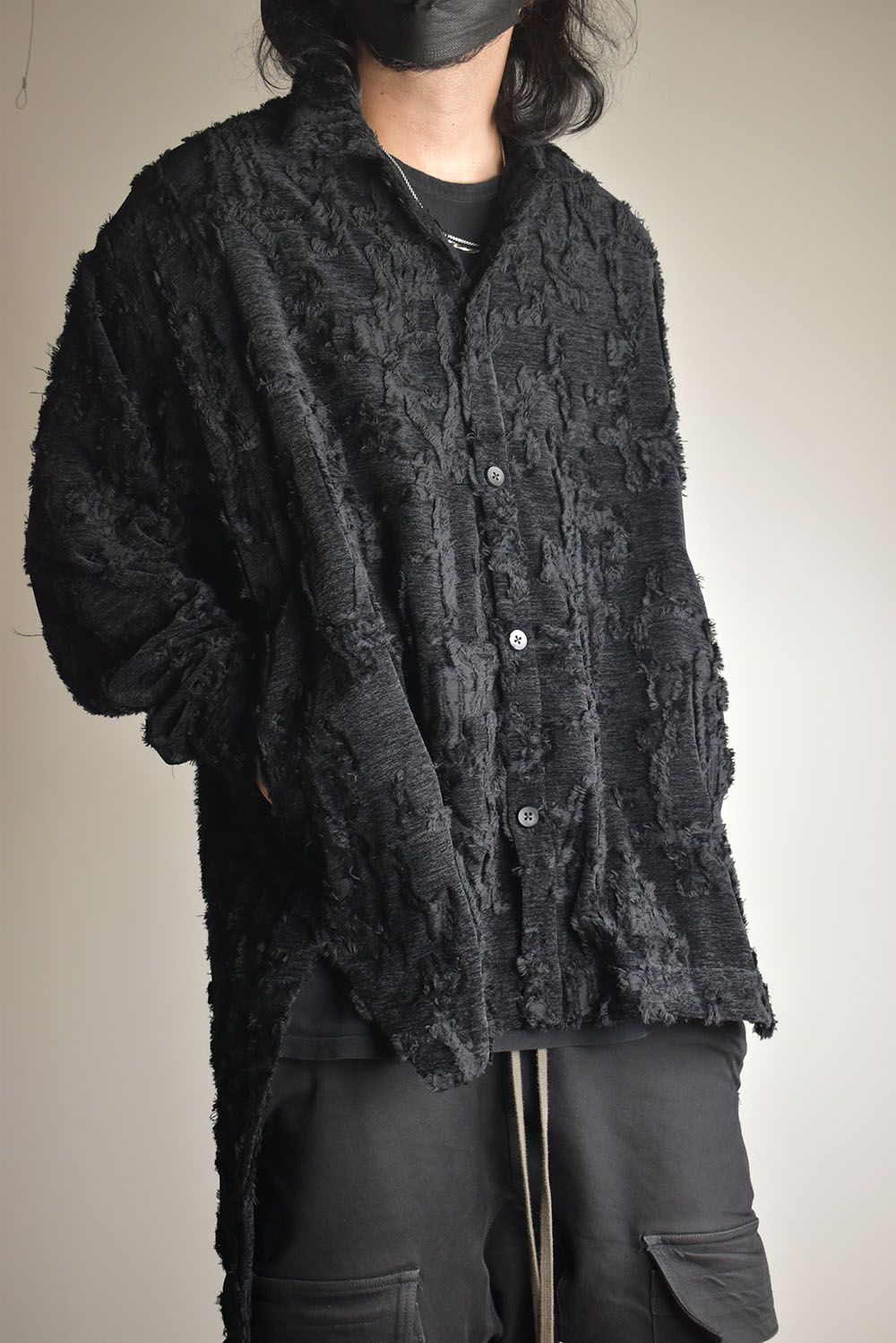 Jacguard Long Shirts"Black"/ジャガードロングシャツ"ブラック"