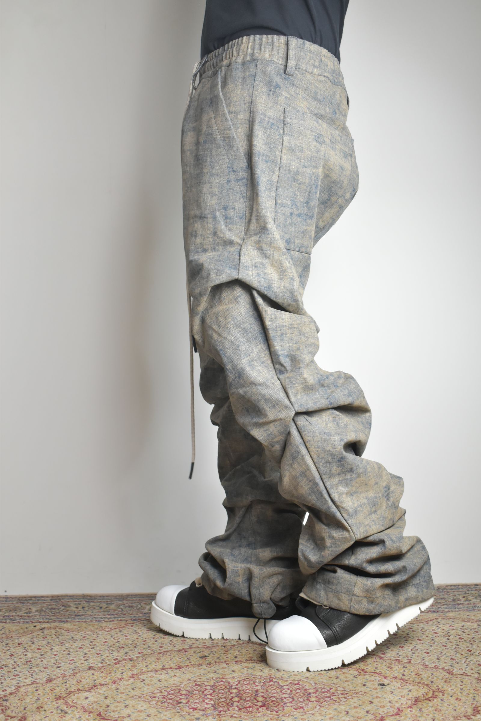 Blended Shades Denim Tuck Bootscut Pants"Steel Blue"/ ブレンデッドシェイドデニムタックブーツカットパンツ"スティールブルー"