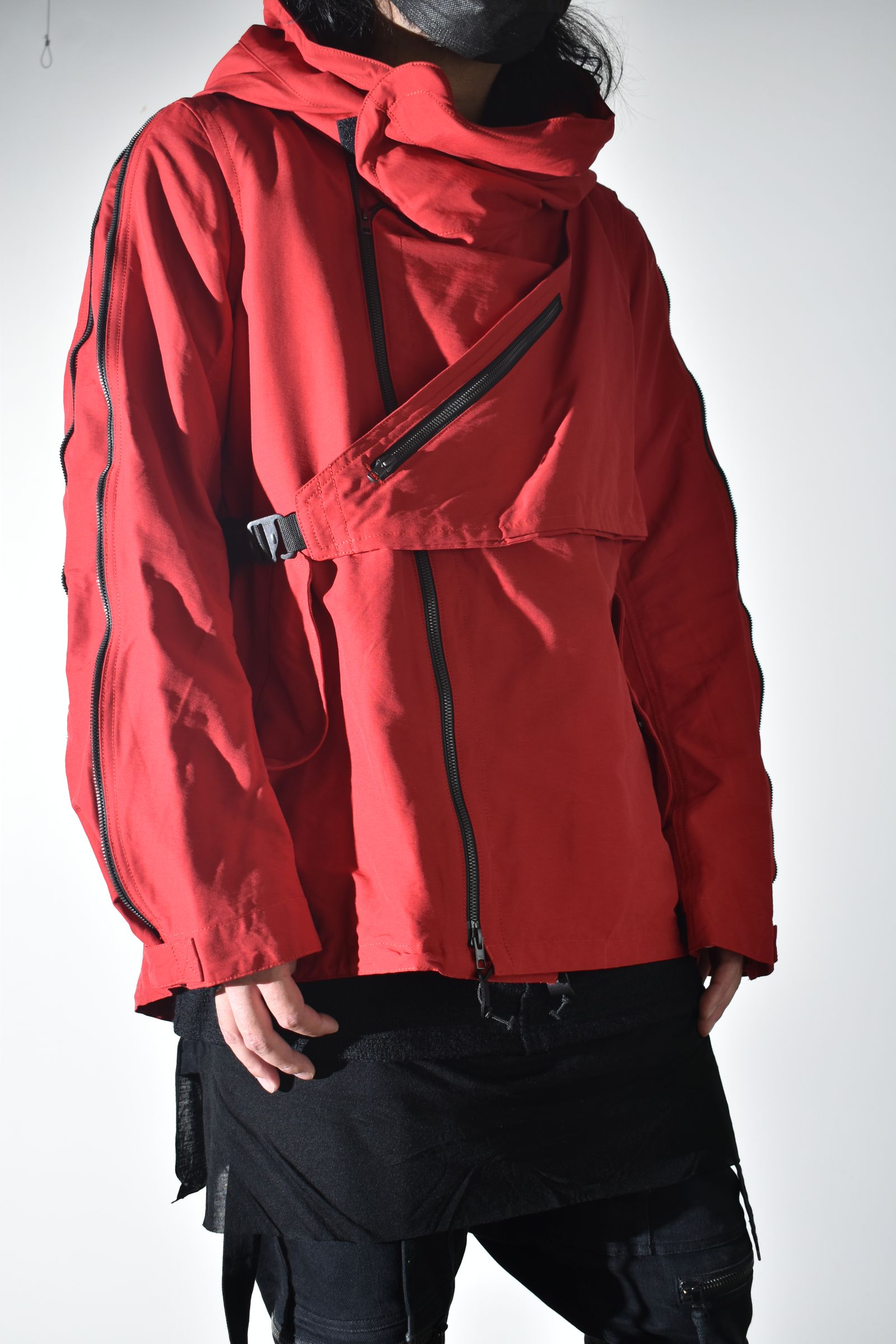 Multi Zip Short Mods Coat"Red" / マルチジップショートモッズコート"レッド"