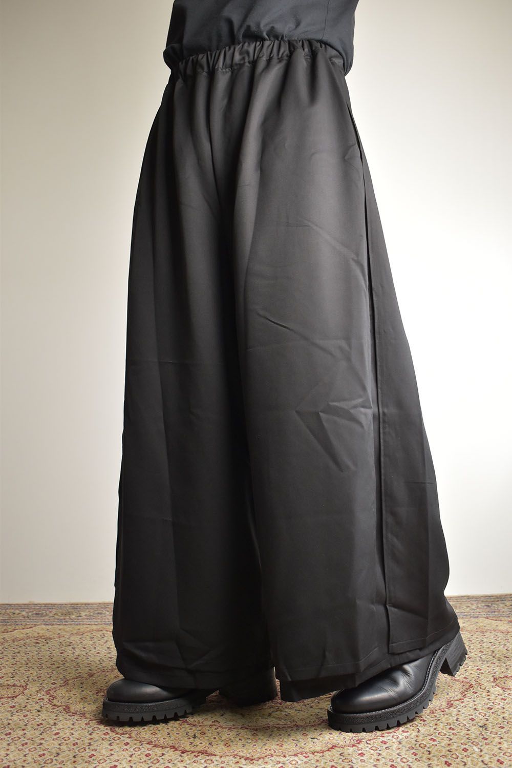 Layerd Slit Hakama Pants"Black" / レイヤードスリット袴パンツ"ブラック"