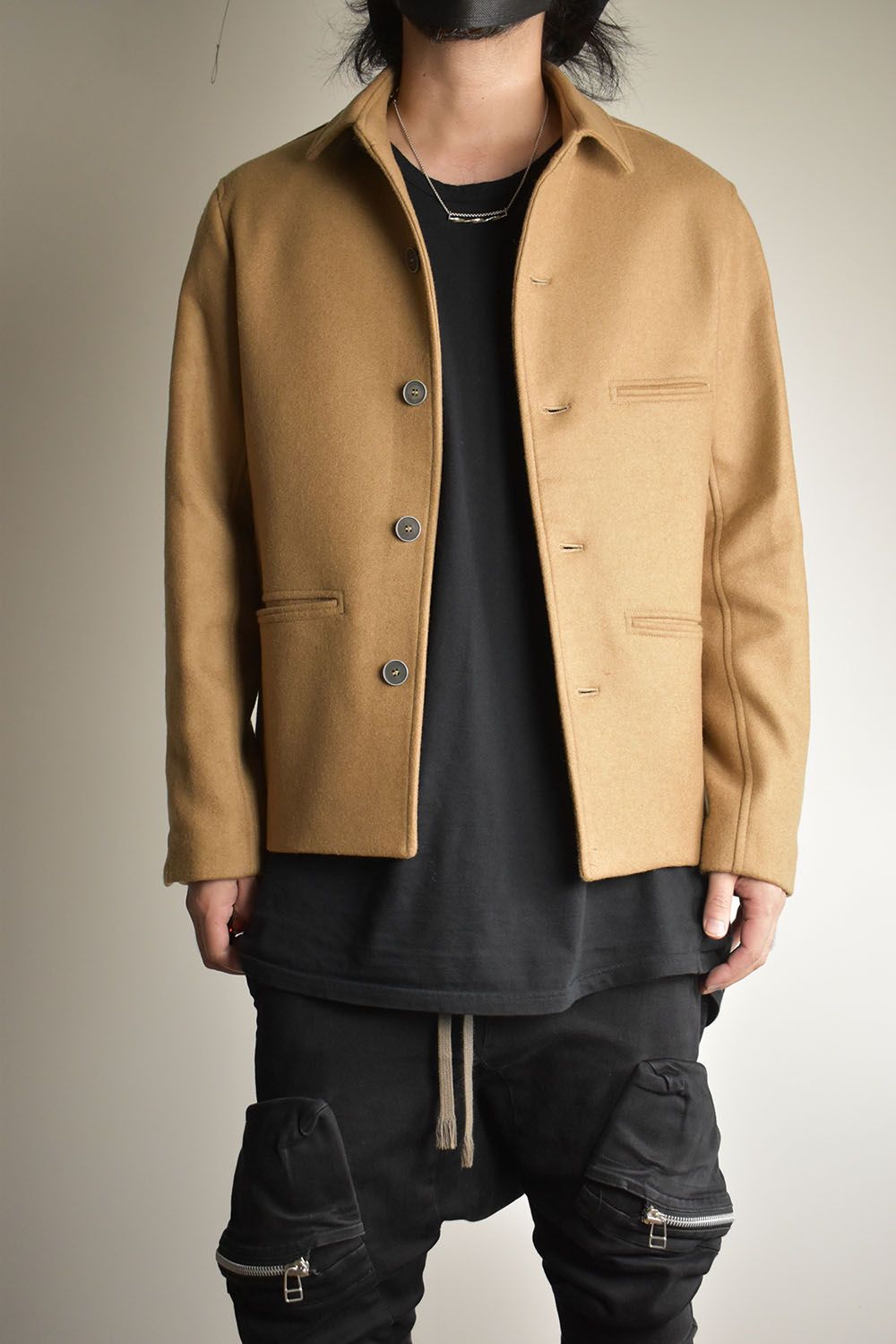 Wool Cashmere Work Jacket"Camel" / ウールカシミアワークジャケット"キャメル"