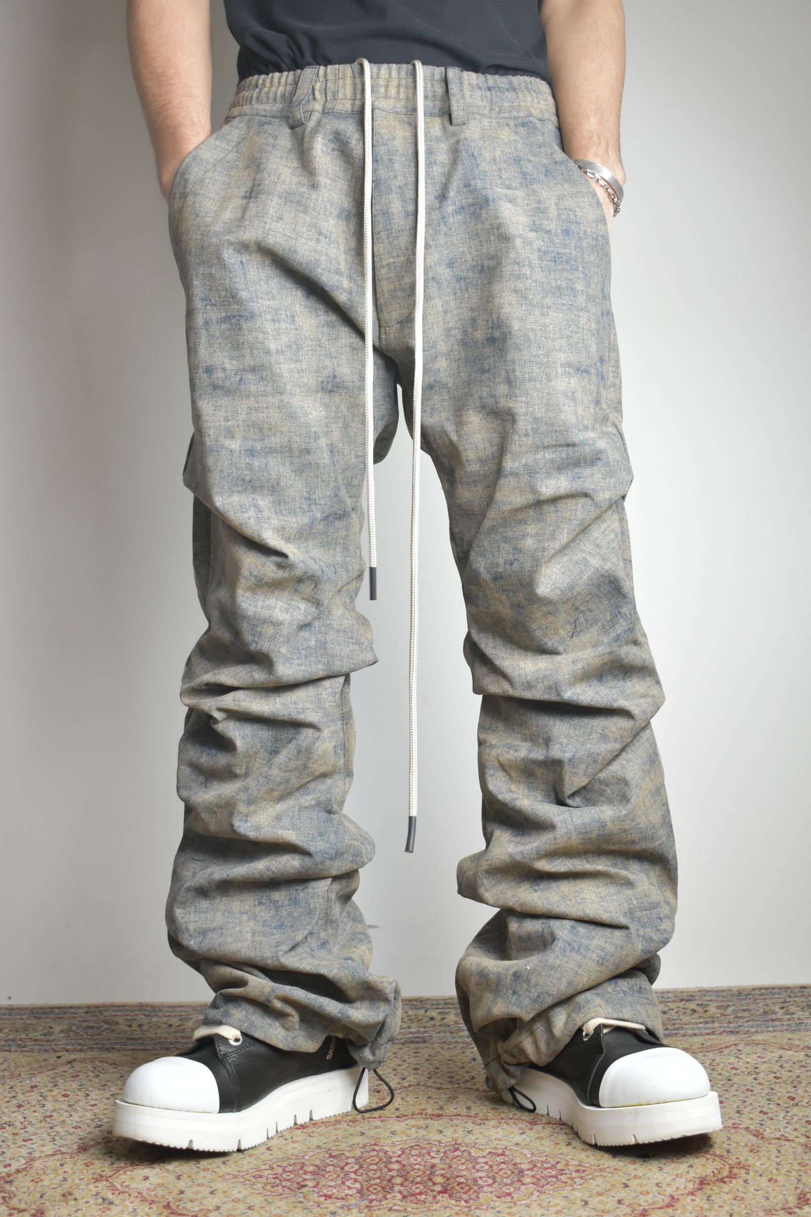 Blended Shades Denim Tuck Bootscut Pants"Steel Blue"/ ブレンデッドシェイドデニムタックブーツカットパンツ"スティールブルー"