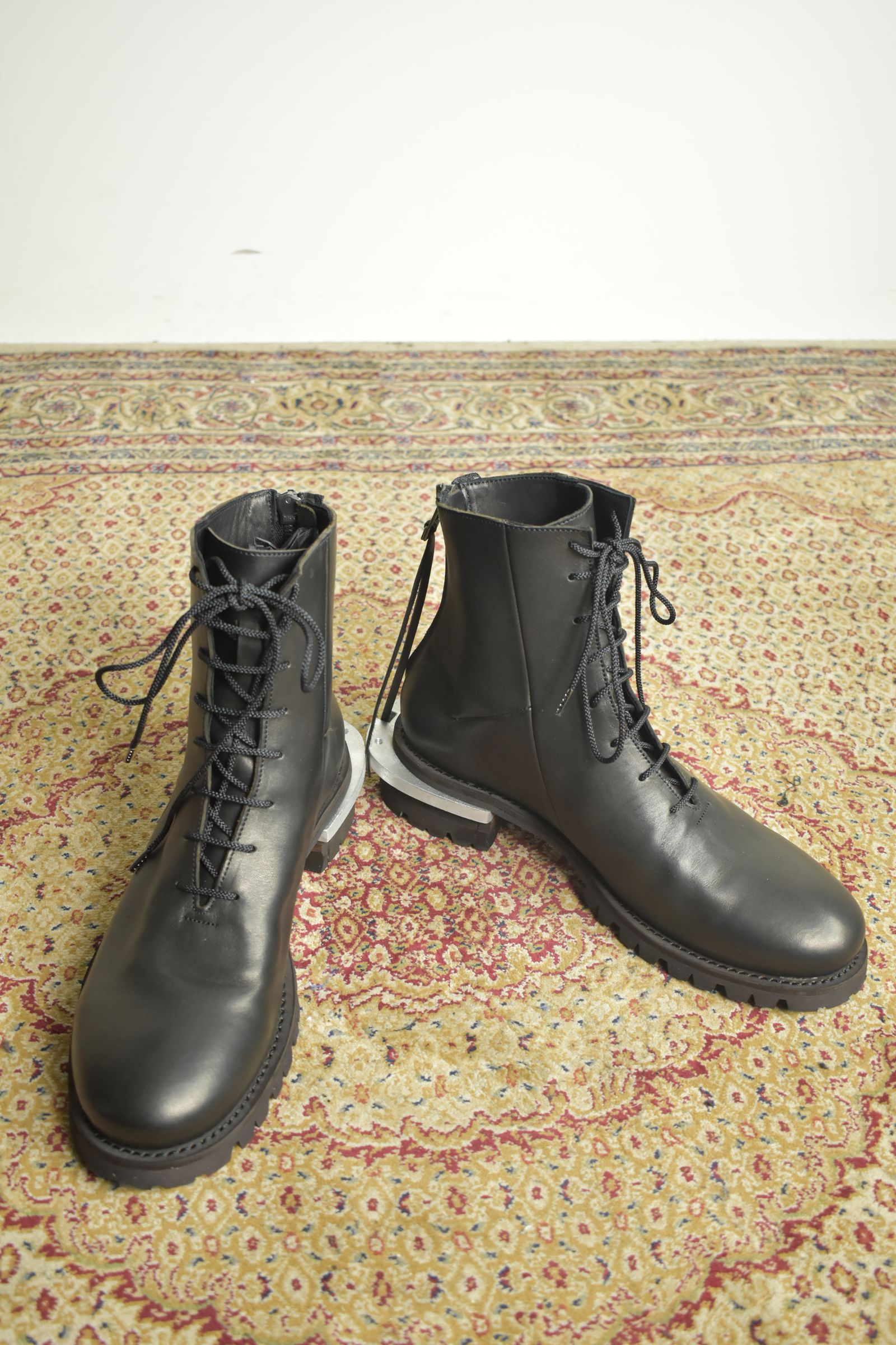 Metal Heel Balmoral Back Zip Boots"Teacore Black" / メタルヒールバルモラルバックジップブーツ"ティーコアブラック"