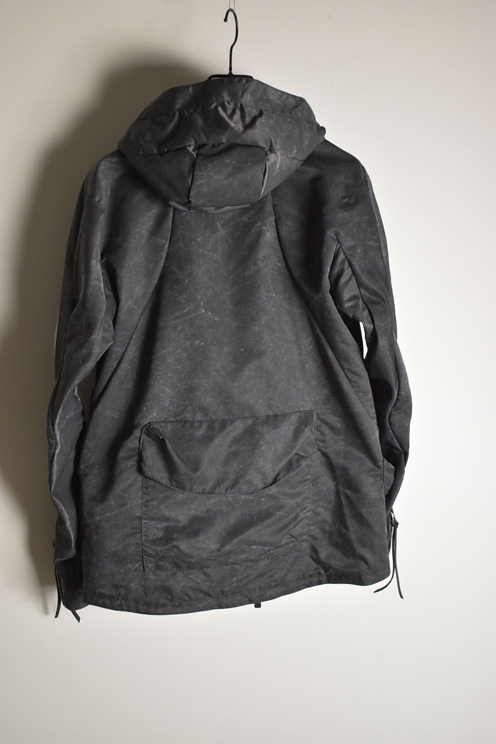 Pigment Coated Washer Nylon Hooded Jacket"Black" / 顔料コーティングワッシャーナイロンフーデットジャケット"ブラック"