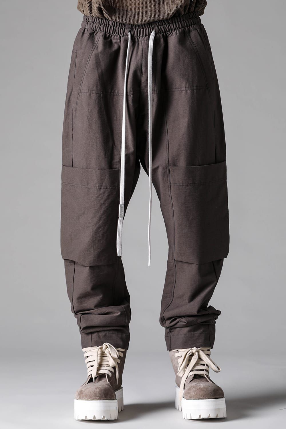 《2027SS先行予約》Cotton Nylon Cargo Taperd Pants"Black / Ivory / D.khaki" / コットンナイロンカーゴテーパードパンツ "ブラック / アイボリー /ダークカーキ"