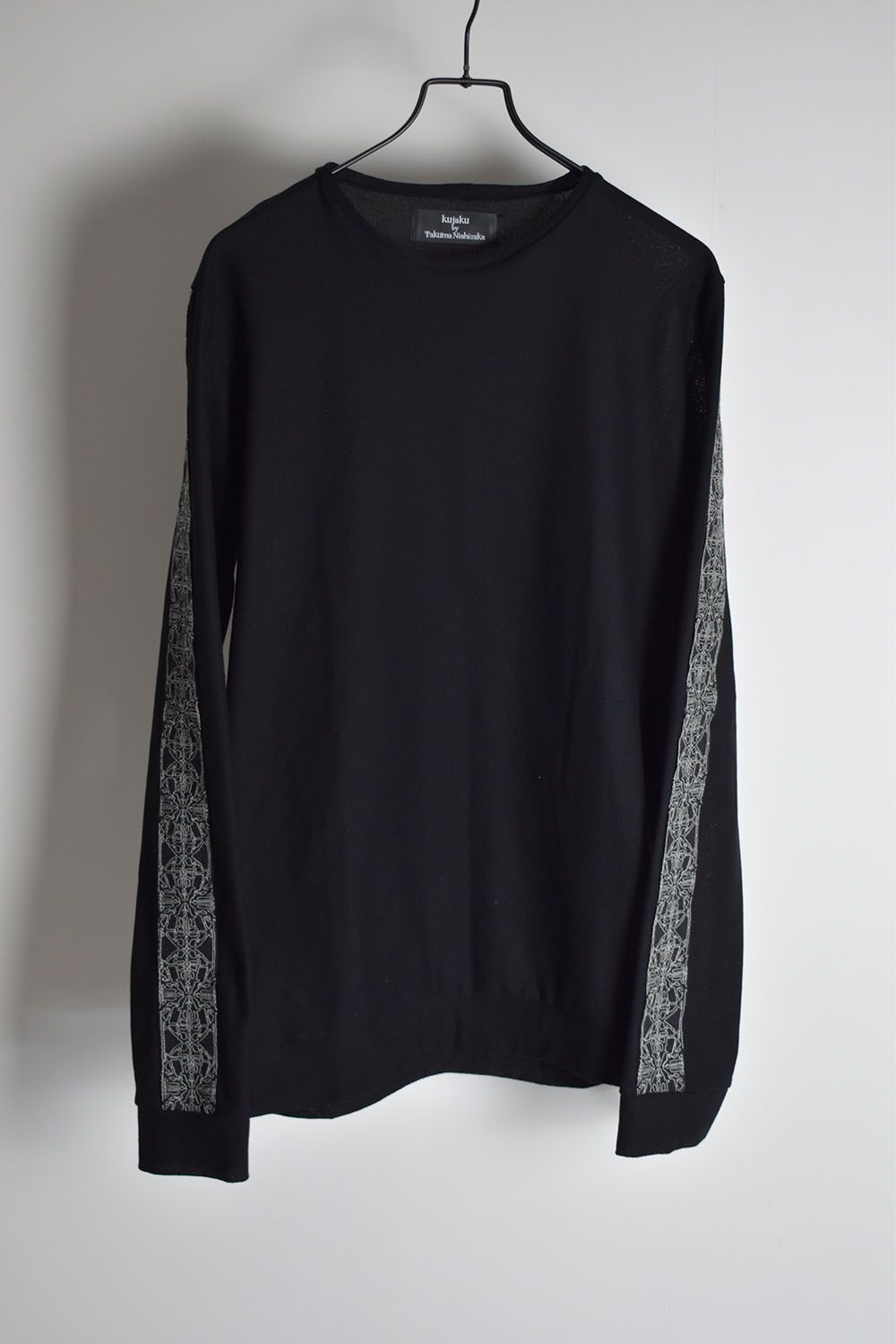 Embroidery Knit Long Sleeve Tee"Black"/刺繍ニットロングスリーブTee"ブラック"