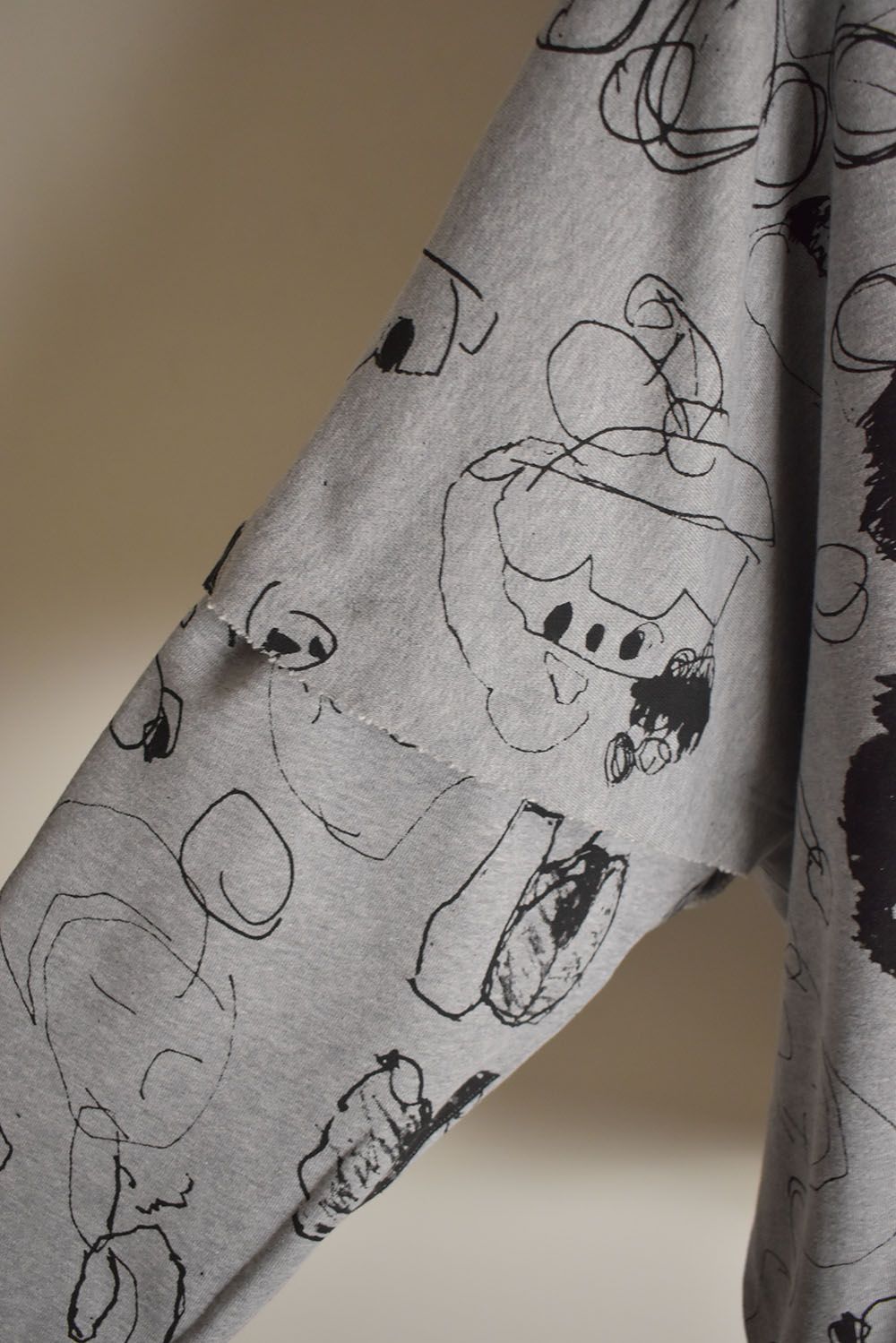 Sweat Oversize Print Pullover"Grey" / スウェットオーバープリントプルオーバー"グレー"