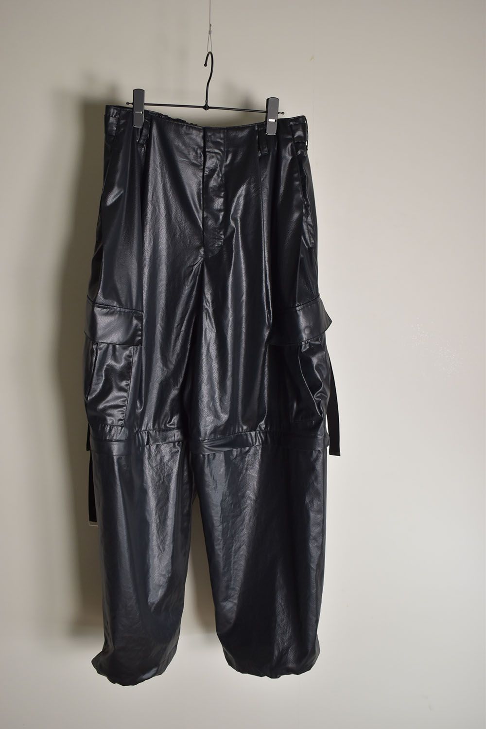 Fake Fake Leather Detachable Cargo Pants"Black"/フェイクフェイクレザーデタッチャブルカーゴパンツ"ブラック"