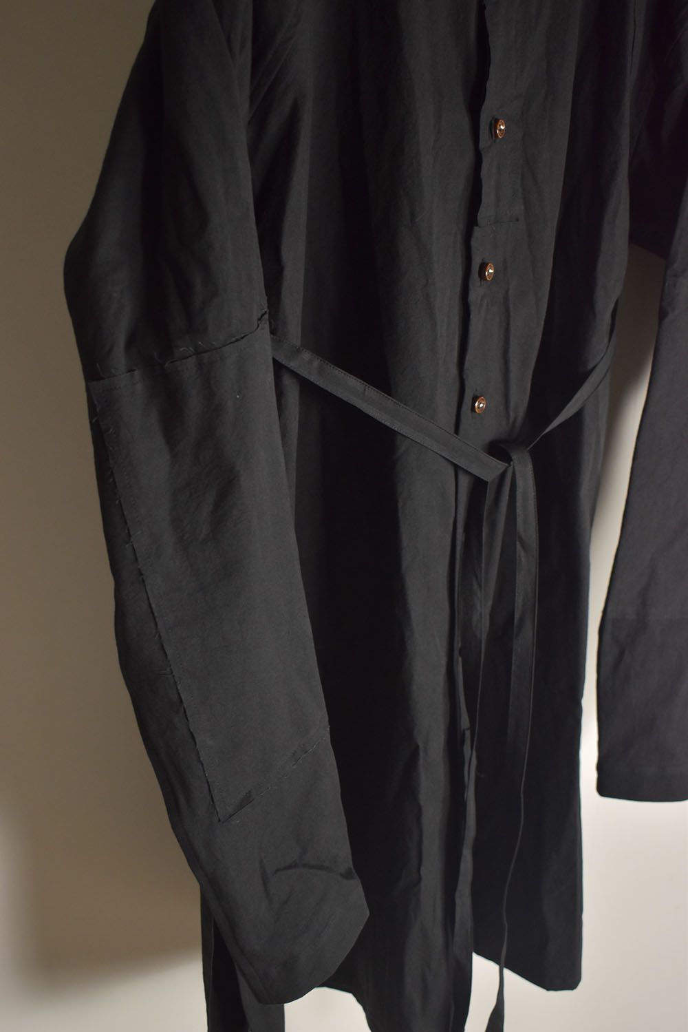 Strings Raw Edge Over Shirts"Black" / ストリングスローエッジオーバーシャツ"ブラック"