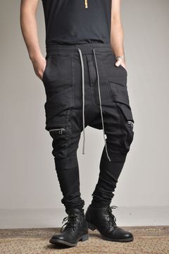 《2025AW先行予約》Denim Cargo Sarouel Skinny"Black" / デニムカーゴサルエルスキニー"ブラック"