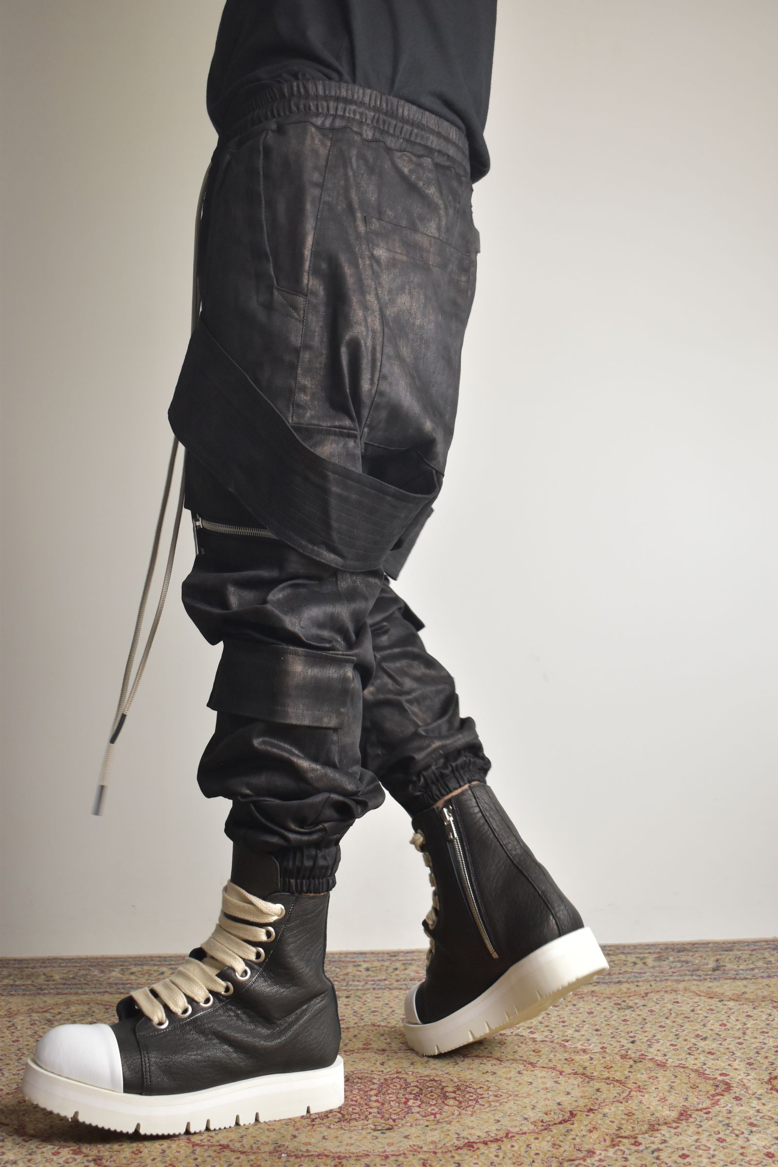 Metal Steam Camouflage Belt Cargo Jogger"Black × Brown" / メタルスチームカモフラージュ ベルトカーゴジョガー"ブラック×ブラウン"