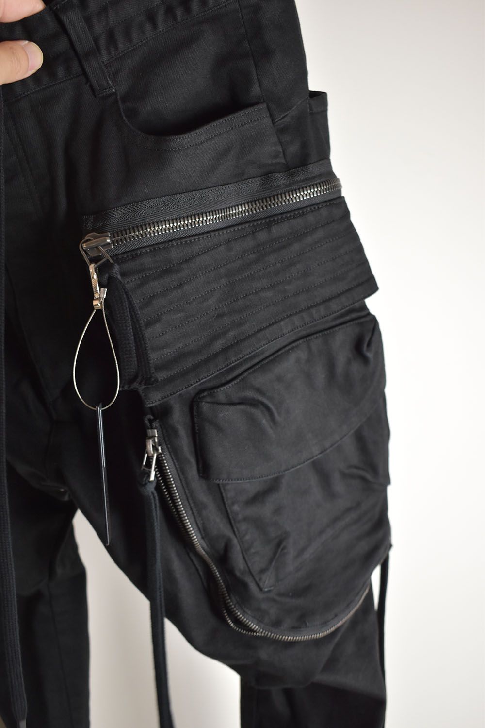 Stretch Denim Multi Pocket Cargo Jog Pants"Black" / ストレッチデニムマルチポケットカーゴジョグパンツ"ブラック"