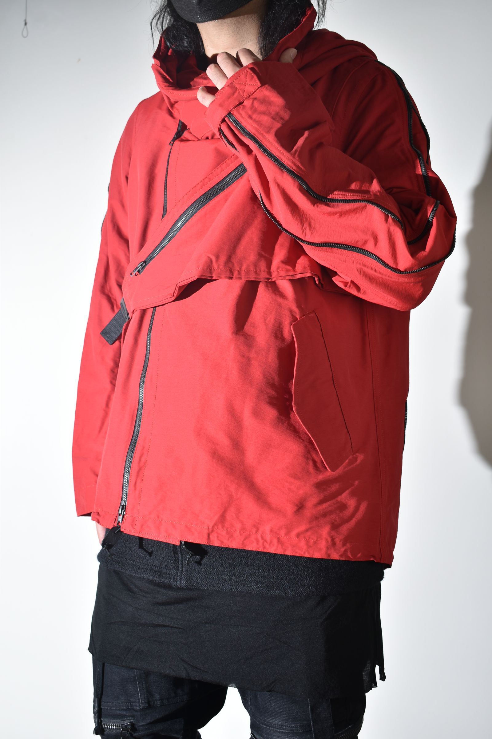 Multi Zip Short Mods Coat"Red" / マルチジップショートモッズコート"レッド"