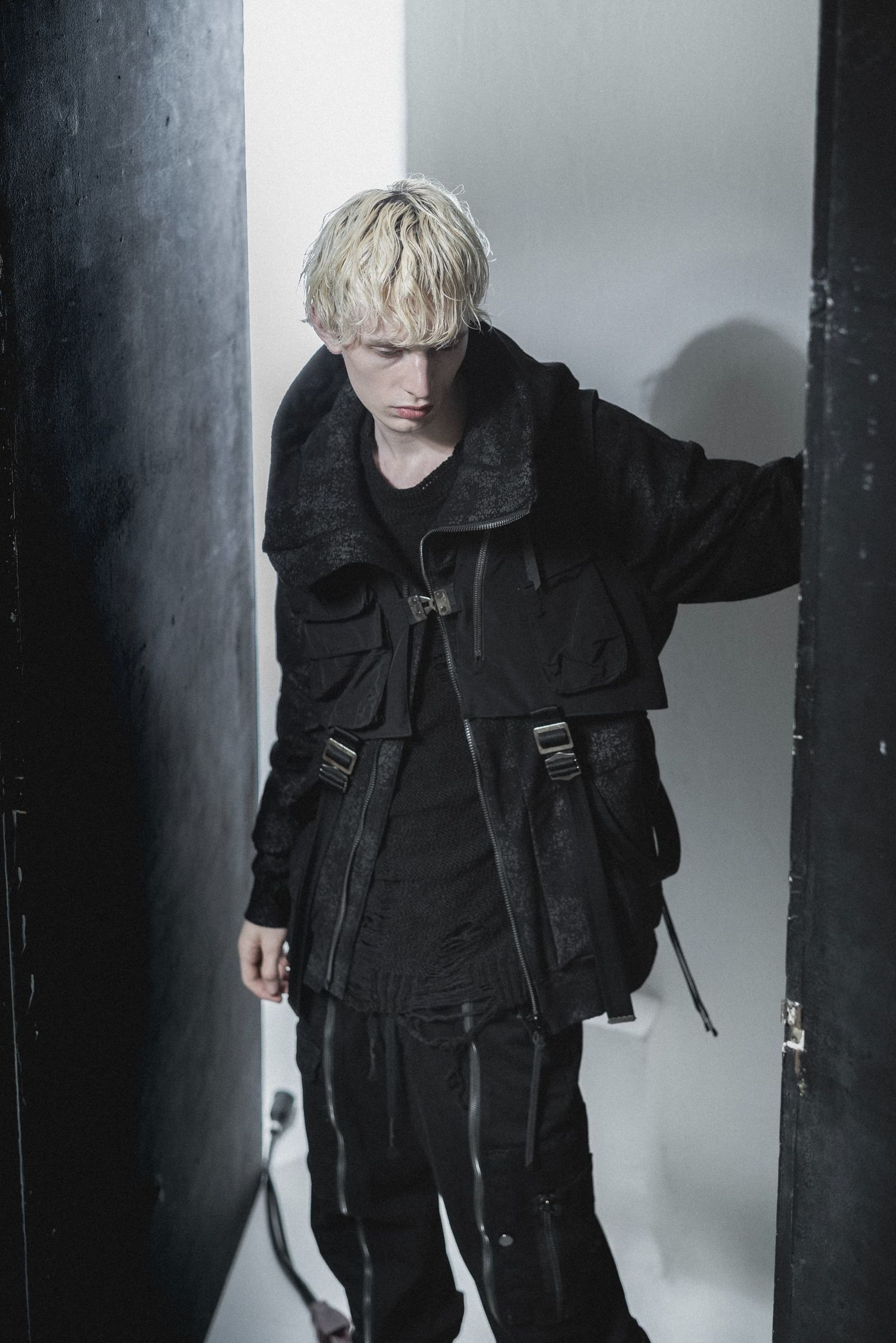 《2027SS先行予約分》Stretch Denim Parachute Cargo Jog Pants"Black" / ストレッチデニムパラシュートカーゴジョグパンツ"ブラック"