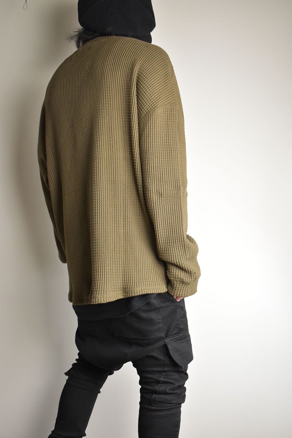 Heavy Waffle Over Size Top"Olive" / ヘビーワッフルオーバーサイズトップ"オリーブ"