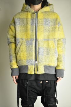 《2026AW先行予約》Plaid Padded Hoodie"Yellow" / プレイドパデッドフーディ"イエロー"