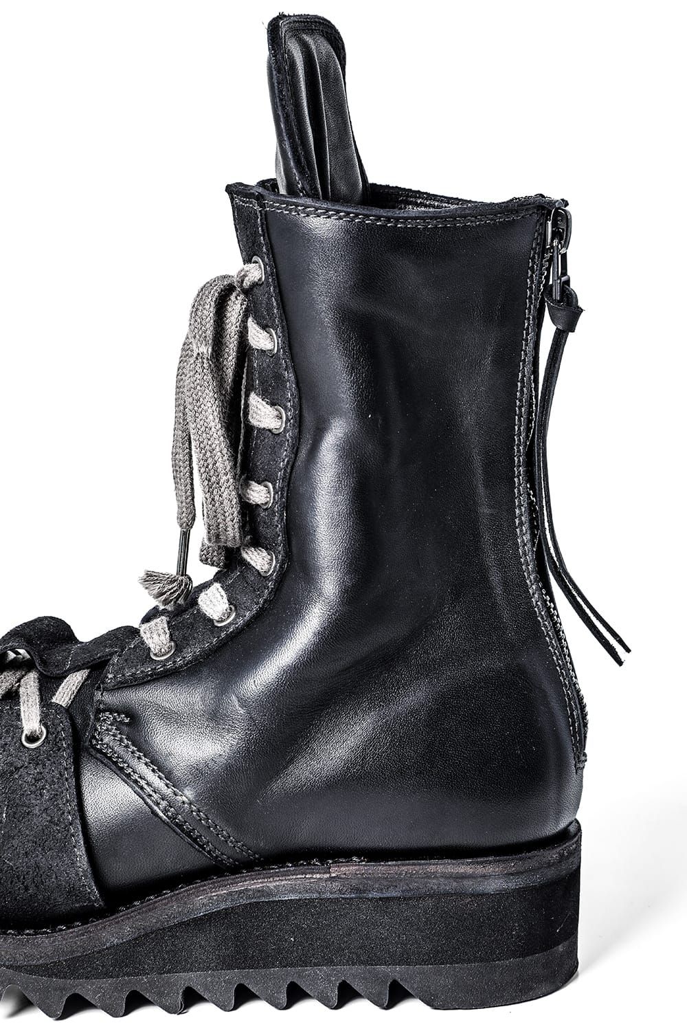 Horse Leather Shark Sole Lace-Up Boots "Black" / ホースレザーシャークソールレースアップブーツ"ブラック"