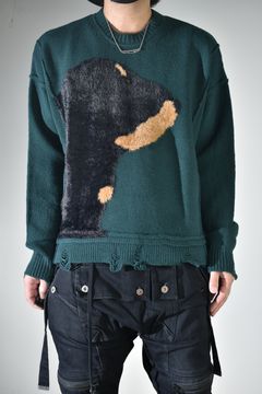 Dog Motif Intarsia Sweater "Jade" / ドッグモチーフインターシャセーター"ジェイド"