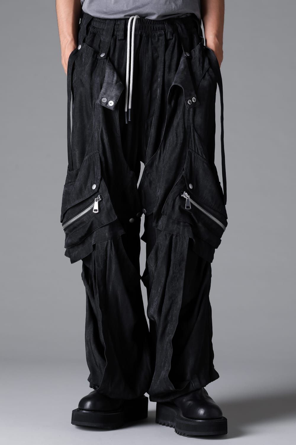 《2026SS先行予約》Parachute Cargo Wide Pants"Black / Uneven D.Grey / Uneven Grey" / パラシュートカーゴワイドパンツ"ブラック/アンイーブンダークグレー/アンイーブングレー"