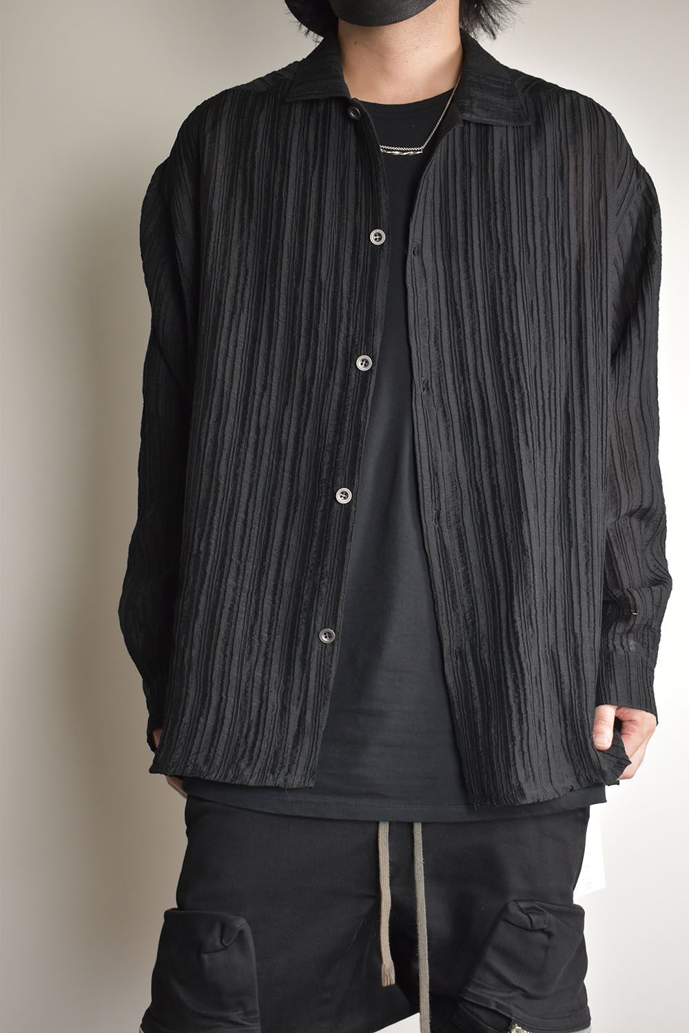 Sheer Yoryu Shirts"Black"/シアーシャツ"ブラック"