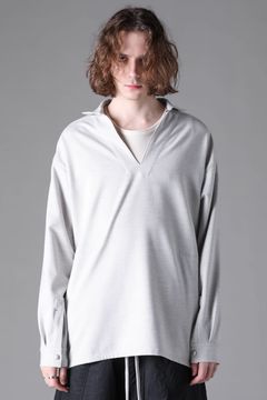 《2026AW先行予約》V Neck Shirts Pullover"Black / L.Grey" / Vネックシャツプルオーバー"ブラック/ライトグレー"