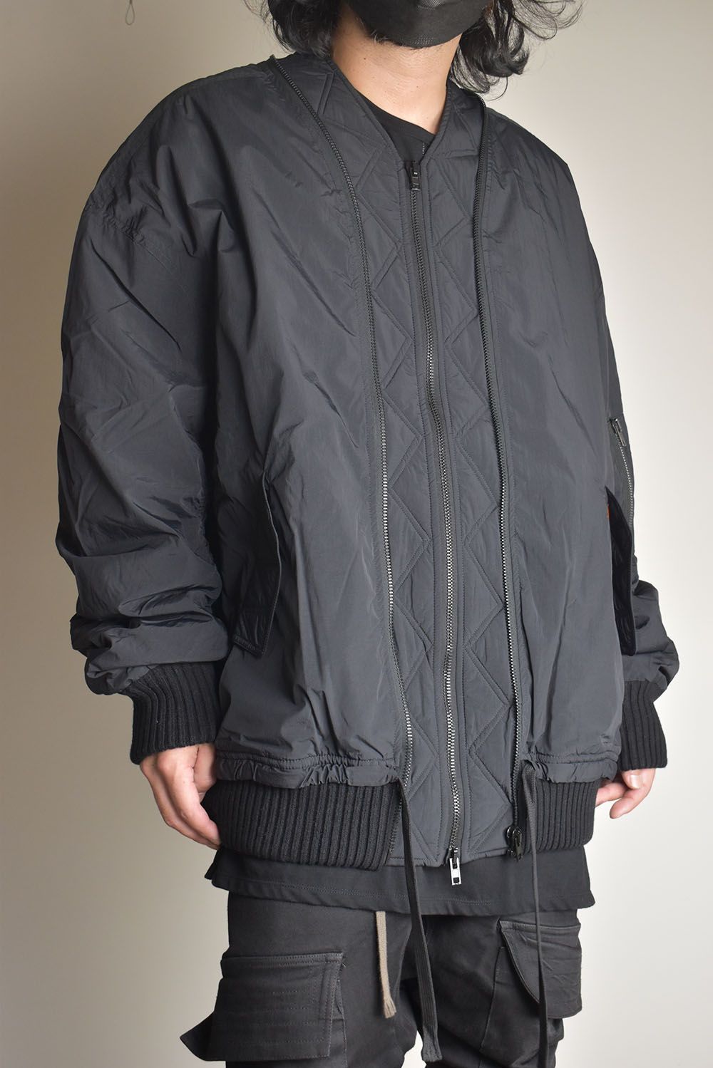 Over Sized Bomber Jacket"Black" / オーバーサイズボンバージャケット"ブラック"