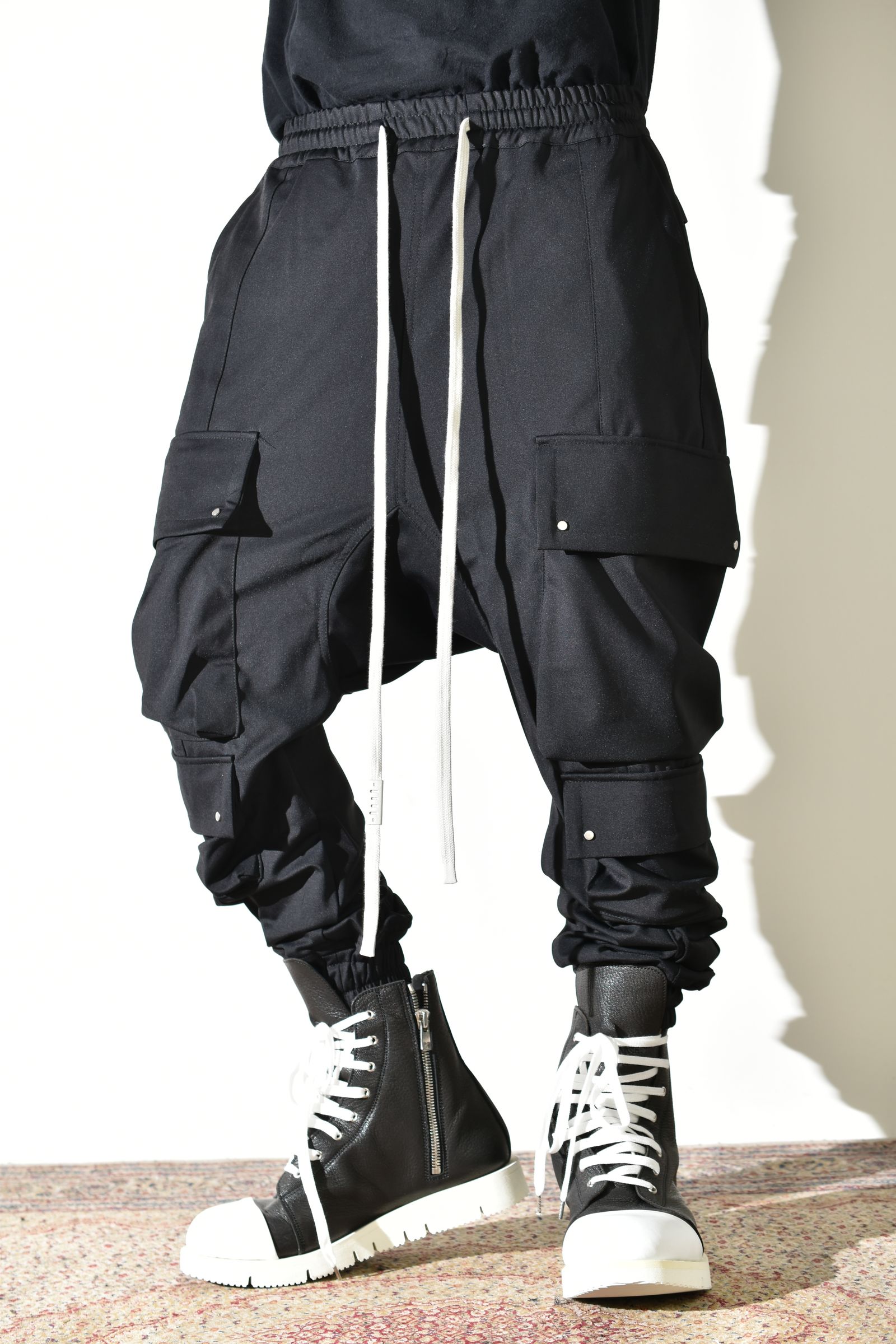 Technical Nylon Military Sarrouel Easy Pants"Black" / テクニカルナイロンミリタリーサルエルイージーパンツ"ブラック"