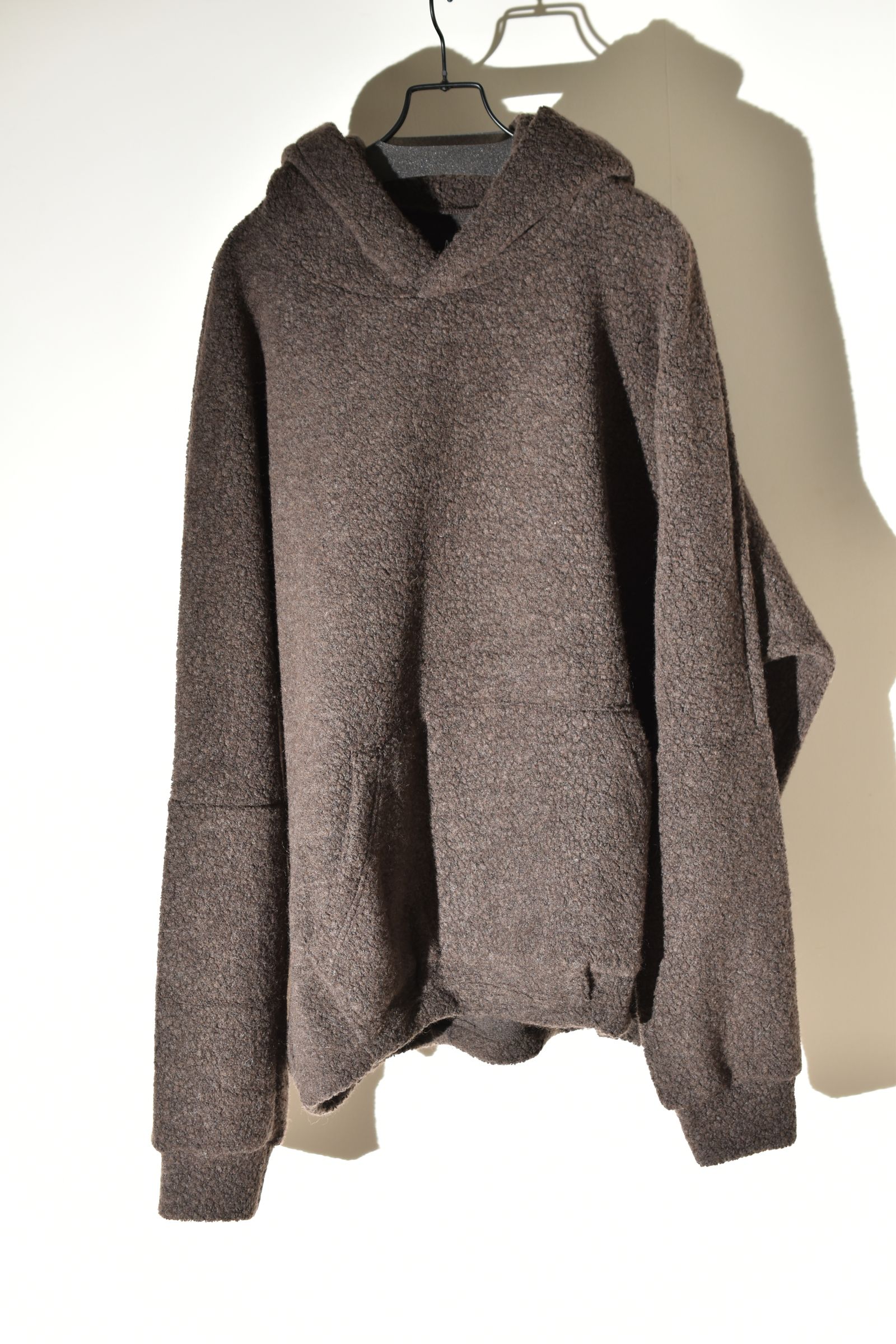 Sheep Pile Knit Dolman Hoodie Pullover"Khaki" / シープパイルニットドルマンフーディプルオーバー"カーキ"