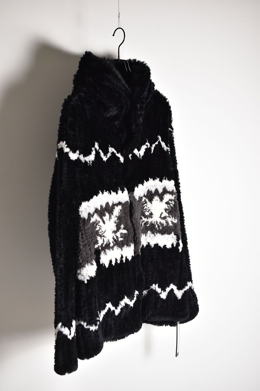 Rabbit Fur Knit Hoodie"Black"/ラビットファーニットフーディ"ブラック"