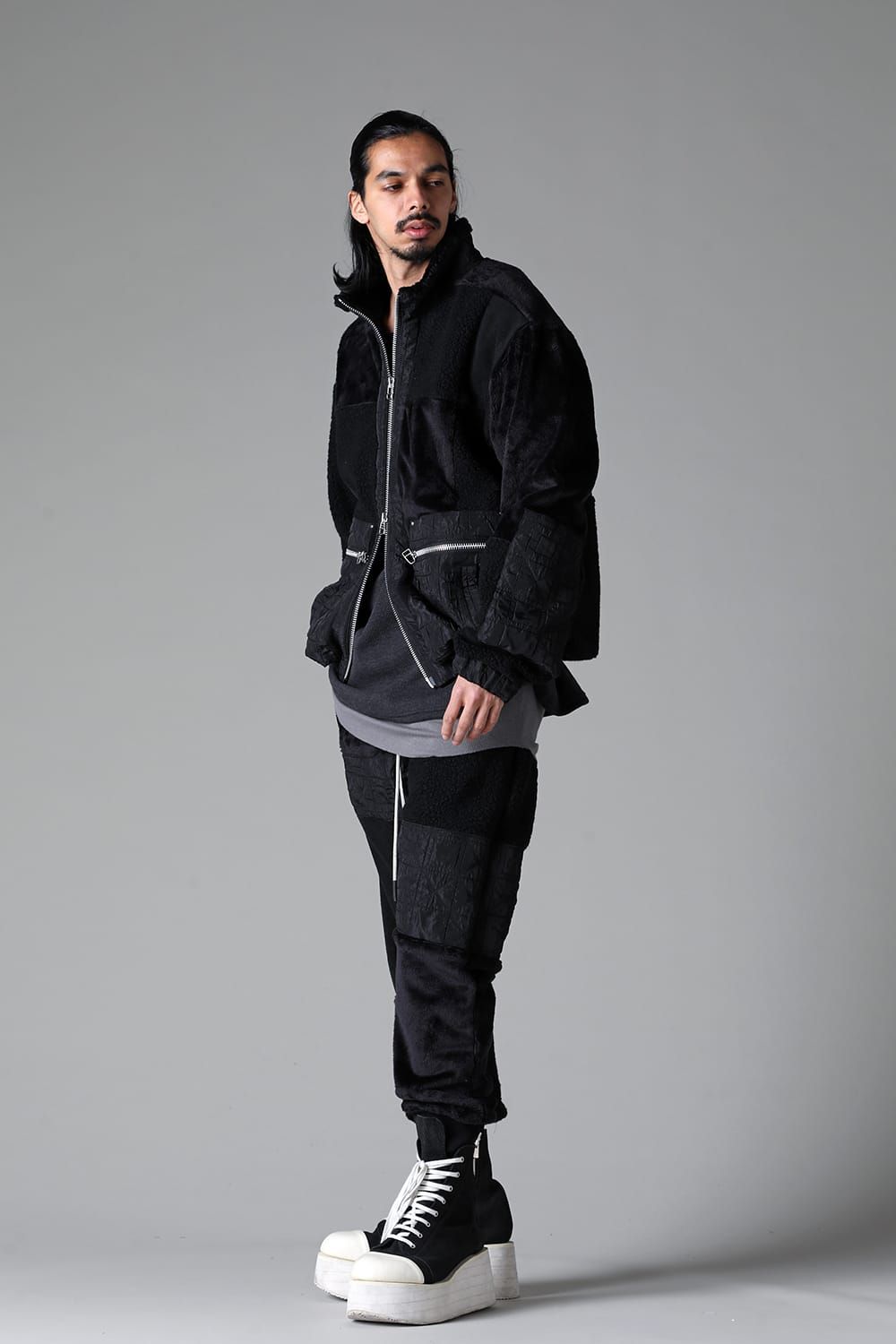 《2025AW先行予約》Fleece Combi Track Jacket"Black" / フリースコンビトラックジャケット"ブラック"