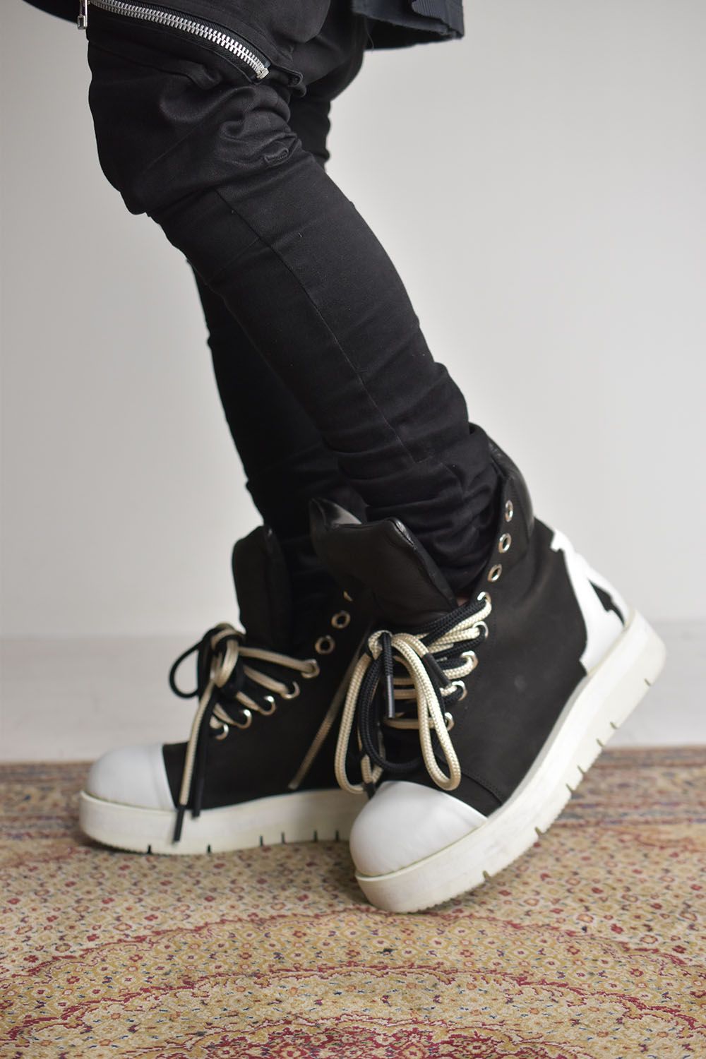 High Cut Sneakers"Black×White"/ハイカットスニーカー"ブラック×ホワイト"