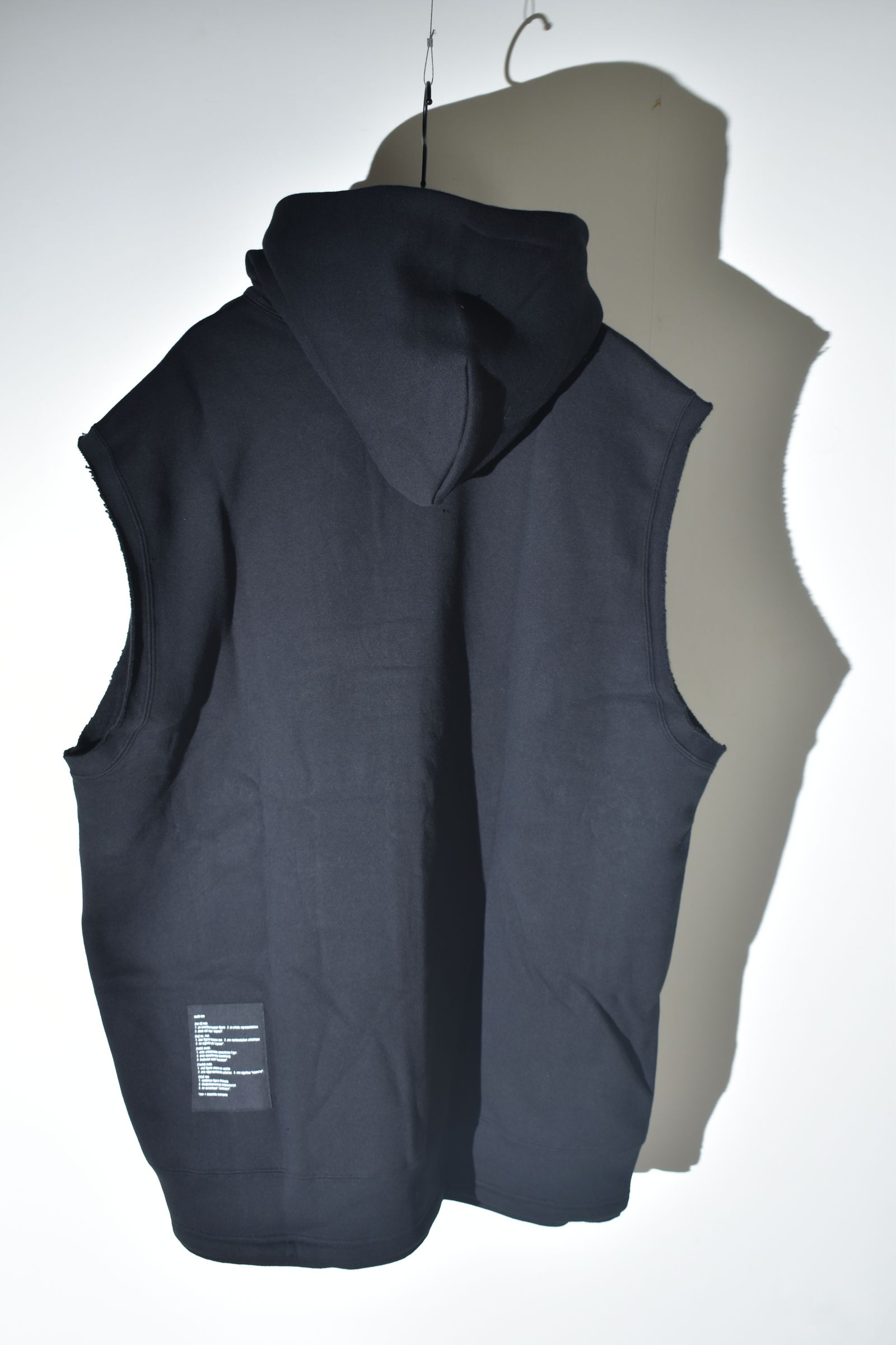 Over Size Sleeve Less Zip Up Parker"Black" / オーバーサイズスリーブレスジップアップパーカー"ブラック"