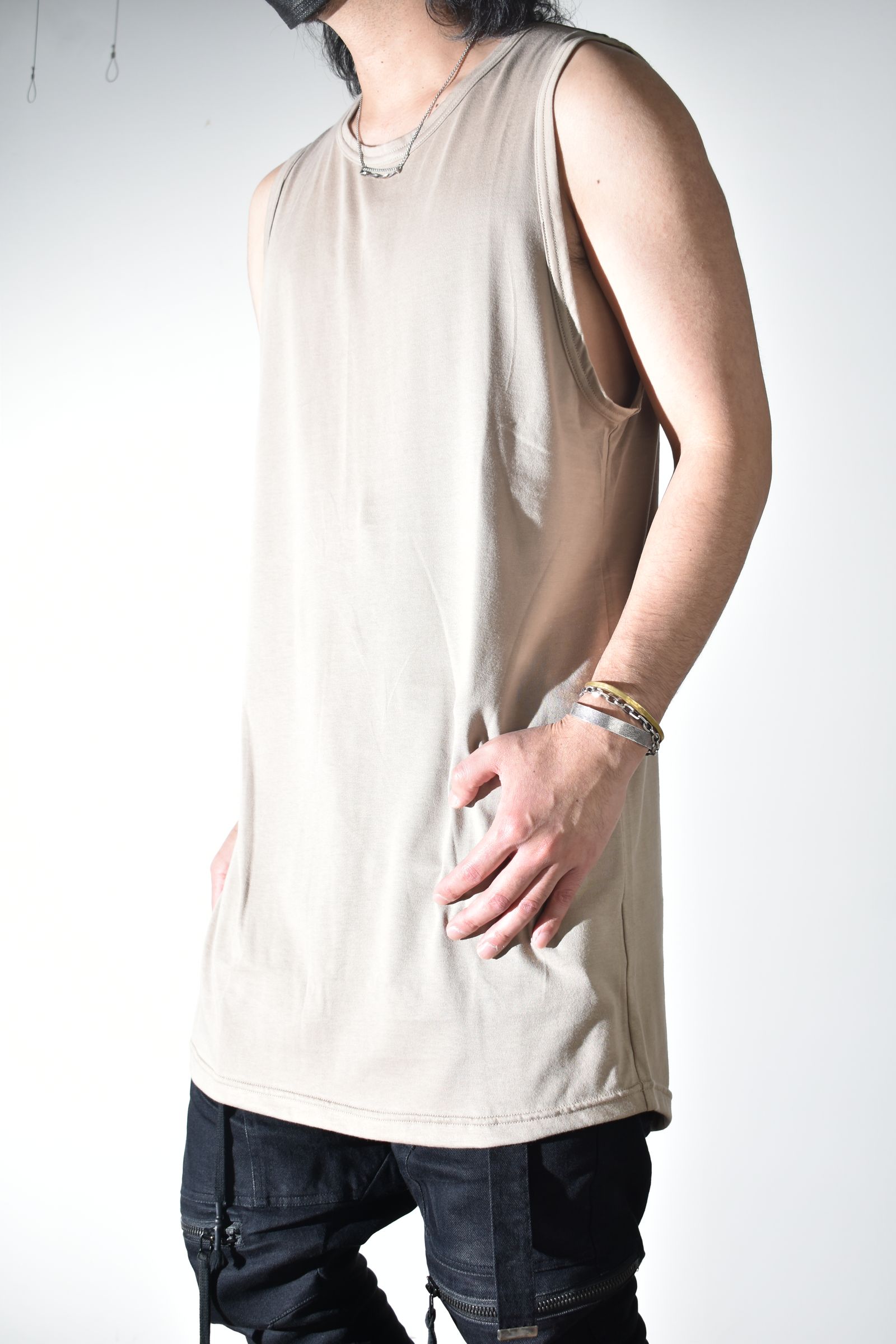 Long Tank Top"Beige" / ロングタンクトップ"ベージュ"