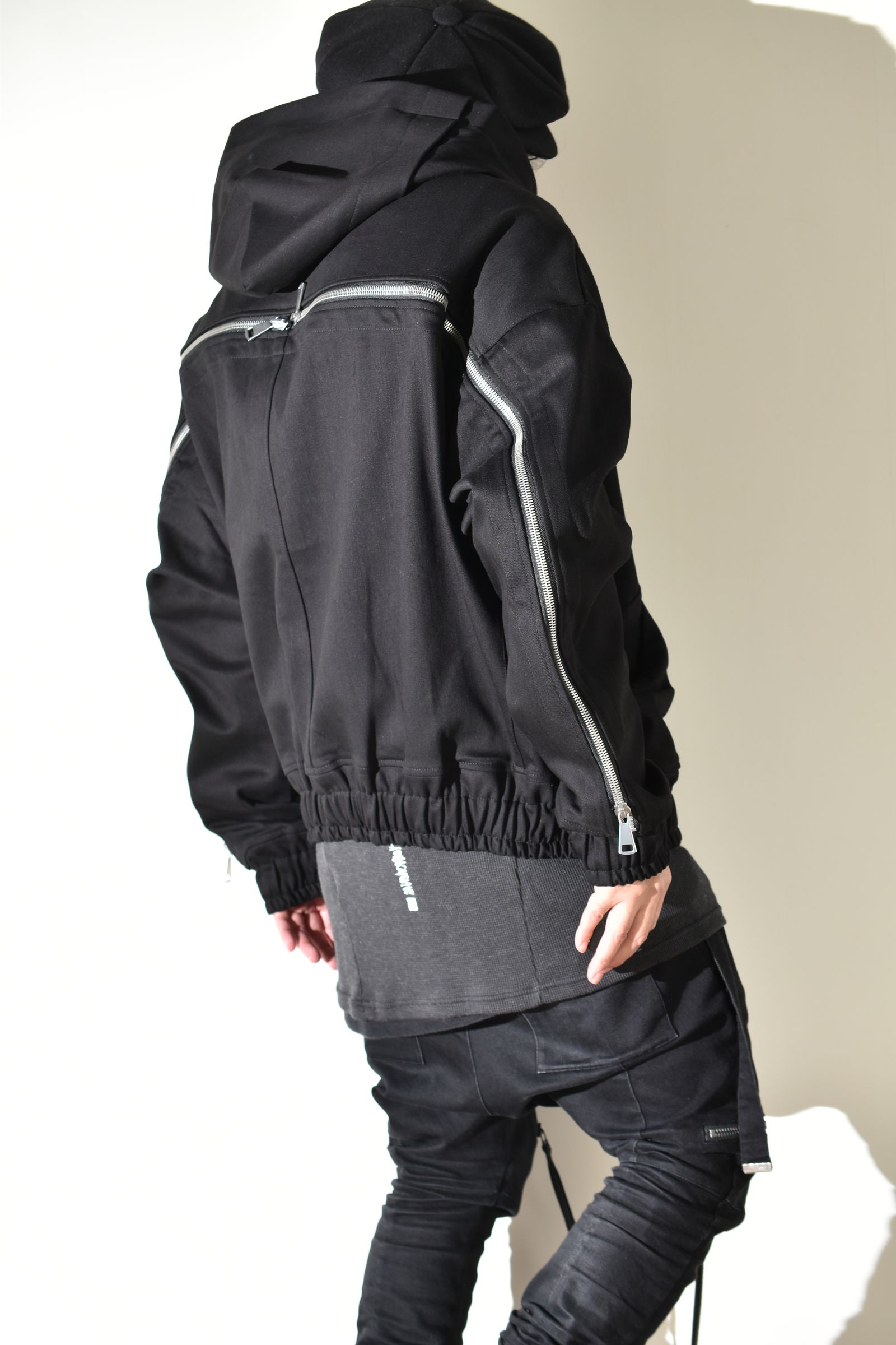 Denim Zip Hoodie Blouson"Black" / デニムジップフーディブルゾン"ブラック"