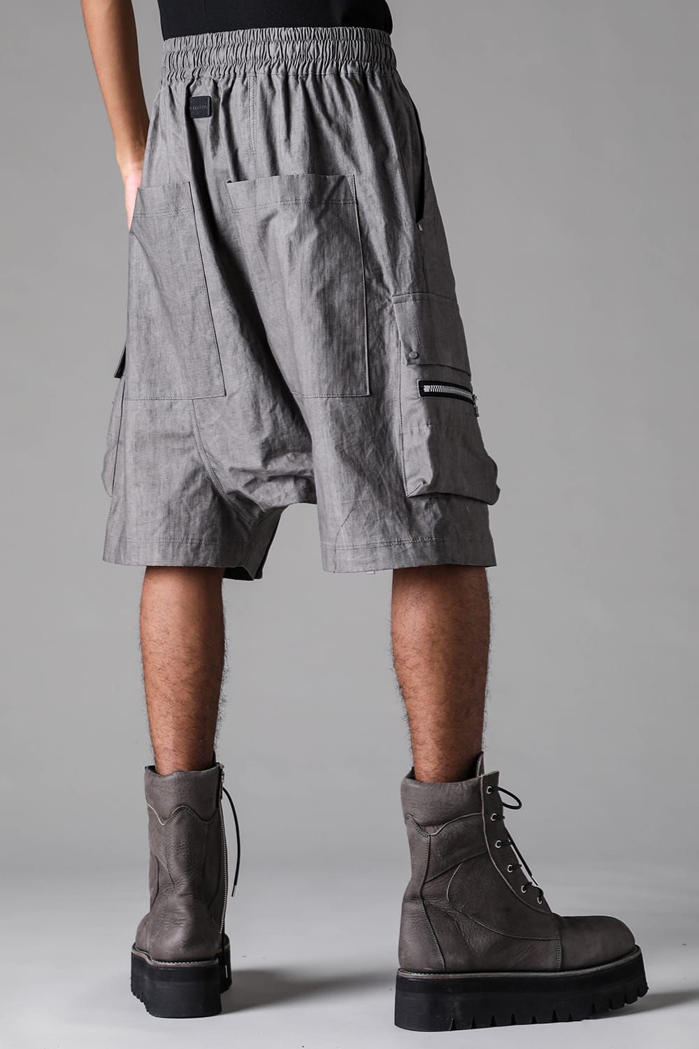 《2027SS先行予約》Sumi Dyed Cargo Shorts"Grey / L.Grey" / 墨染カーゴショーツ"グレー/ライトグレー"