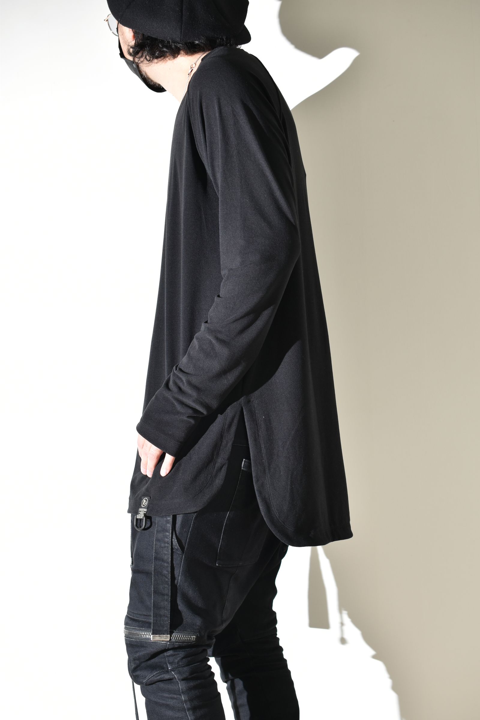 Loose Neck Premier Long Sleeve Tee"Black" /  ルーズネックプレミアロングスリーブTee"ブラック"