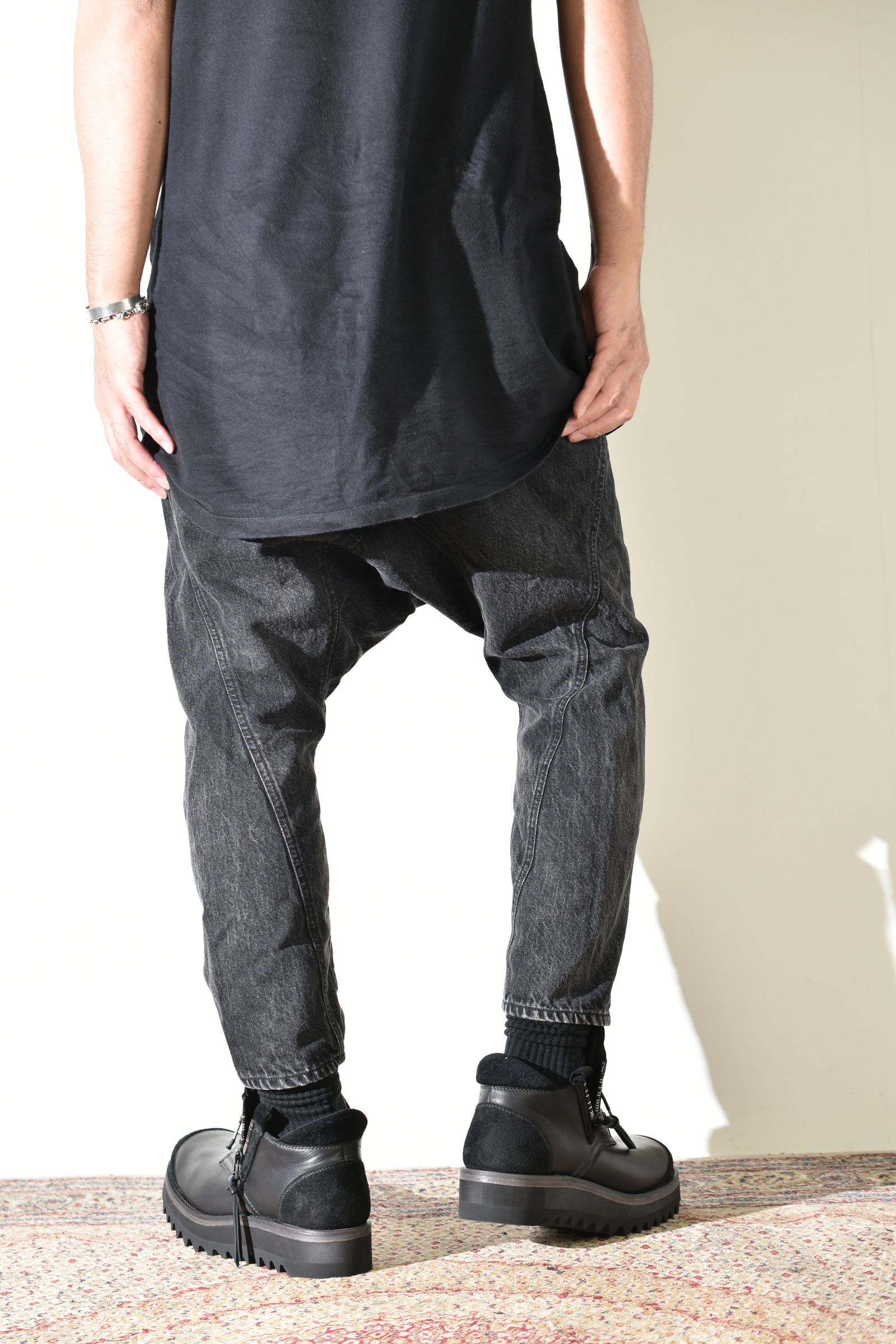 Sarrouel Denim Pants "Mist Bleach Black" / サルエルデニムパンツ "ミストブリーチブラック"