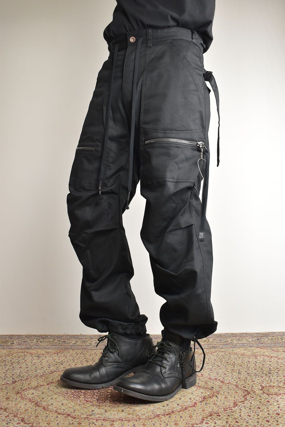 Jersey-like Denim Work Baggy Pants “Black" / ジャージーライクデニムワークバギーパンツ"ブラック"