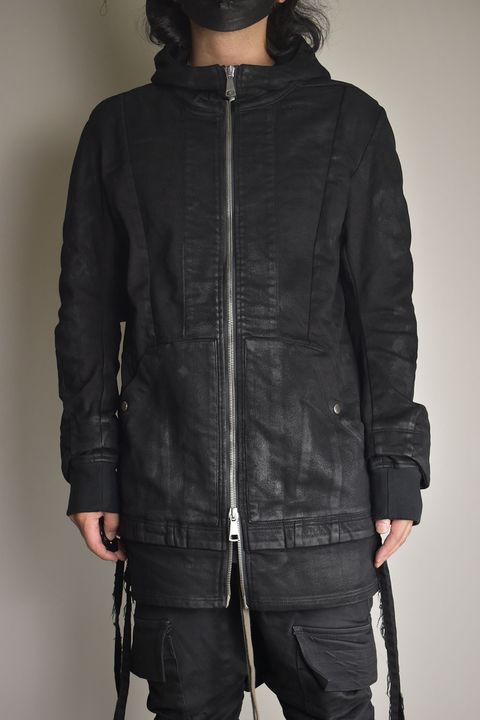Coated Bonding Hoodie Denim Blouson"Black" / コーディングボンディングフーデッドデニムブルゾン"ブラック"